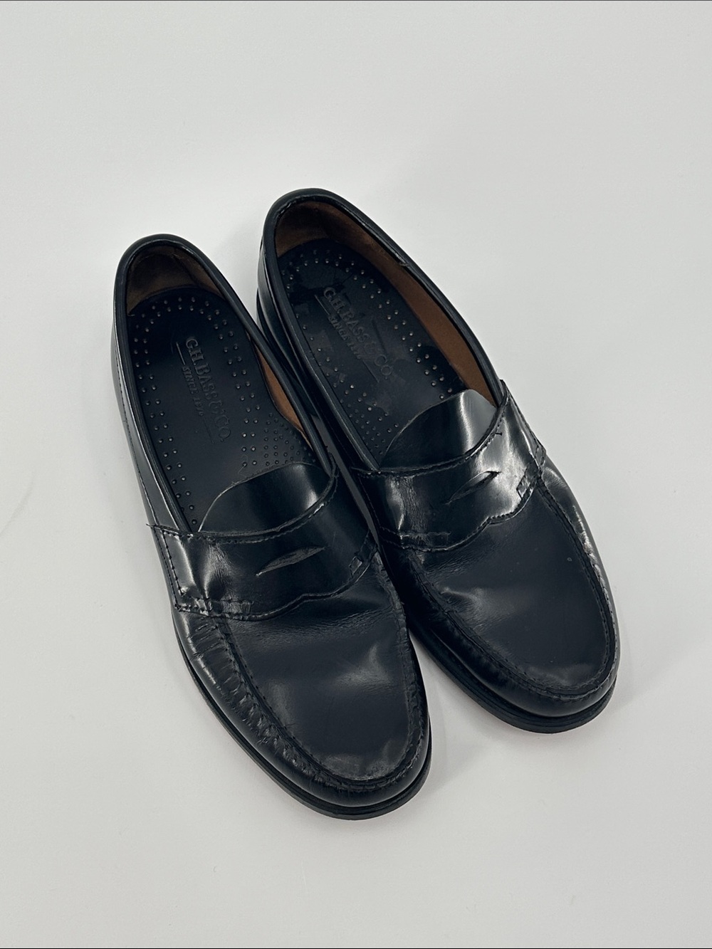 G.H. Bass & Co. Black Leather Penny Loafers